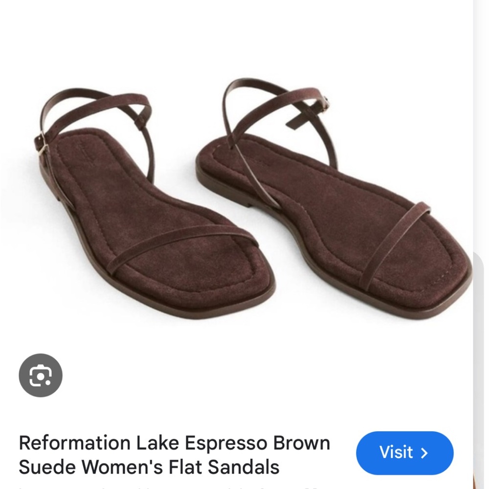 Reformation Espresso Brown Suede Sandals